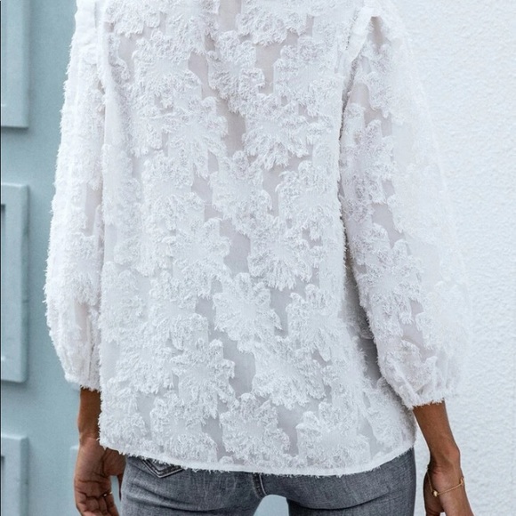 COPY - v neck bishop sleeve  top - Picture 7 of 7